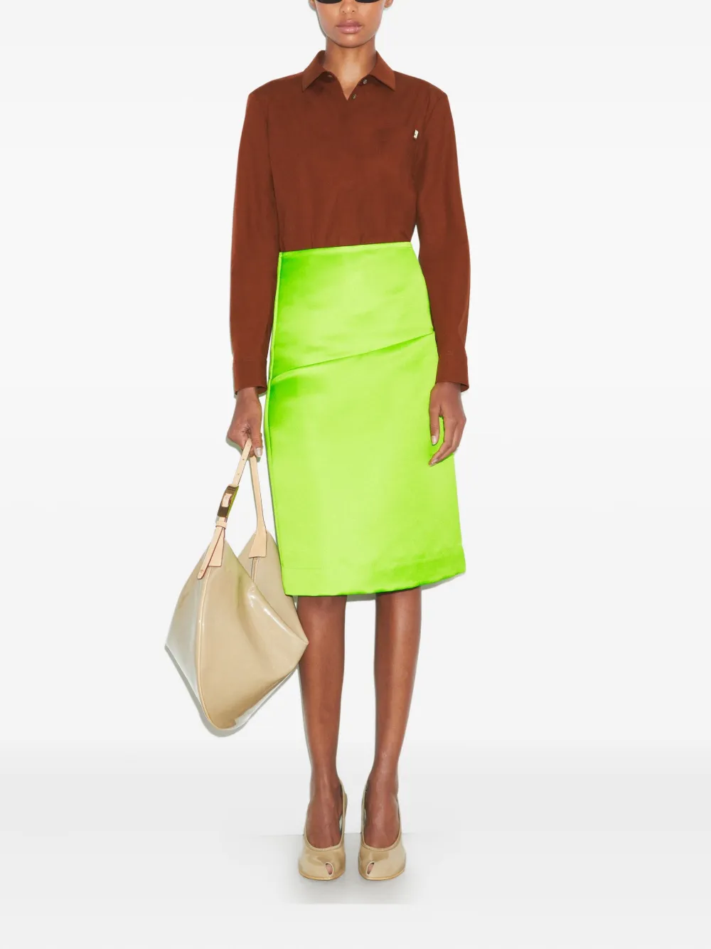 Tory Burch Button-up blouse met lange mouwen Bruin
