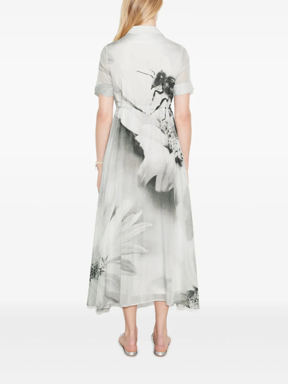 Tory Burch Midi-jurk met bloemenprint Grijs