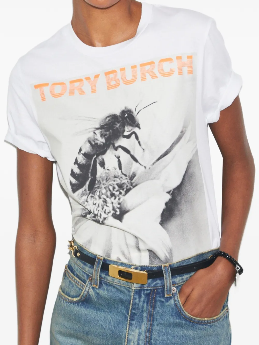 Tory Burch T-shirt met bijenprint Wit