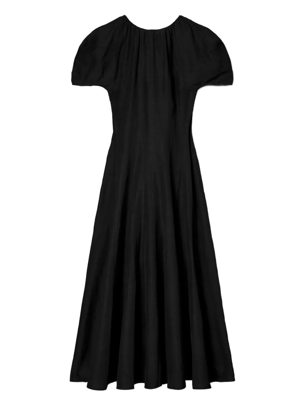 Tory Burch puff-sleeve A-line maxi dress - ブラック Tory Burch puff-sleeve A-line maxi dress - ブラック