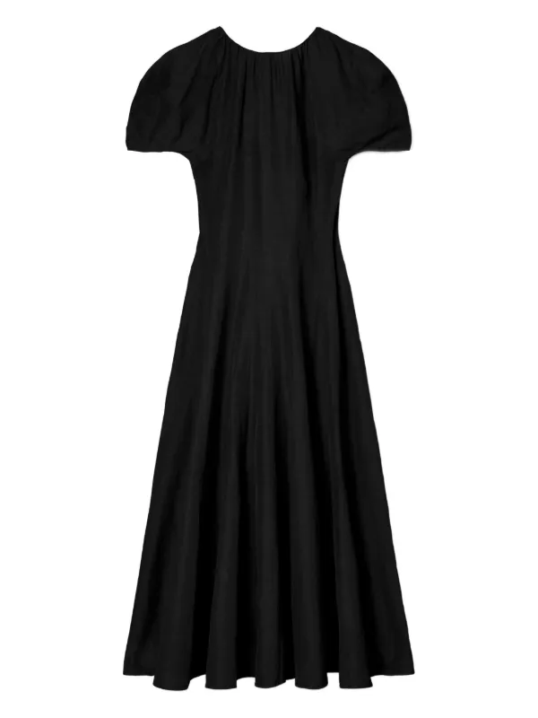 Tory Burch puff-sleeve A-line Maxi Dress | Black