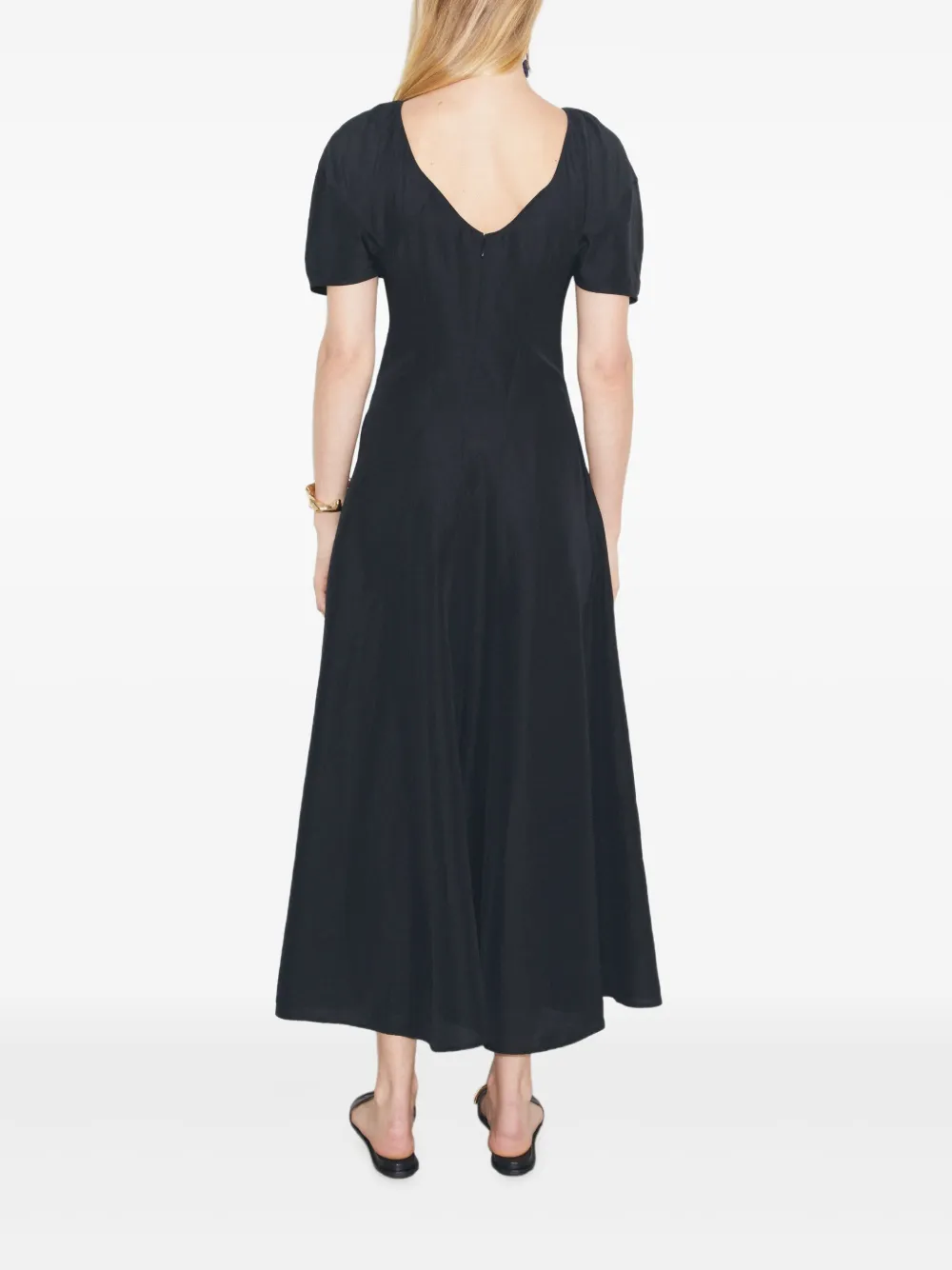 Tory Burch Maxi-jurk met pofmouwen en A-lijn Zwart
