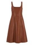 Gabriela Hearst Adaline leather midi square-neck dress - Brown