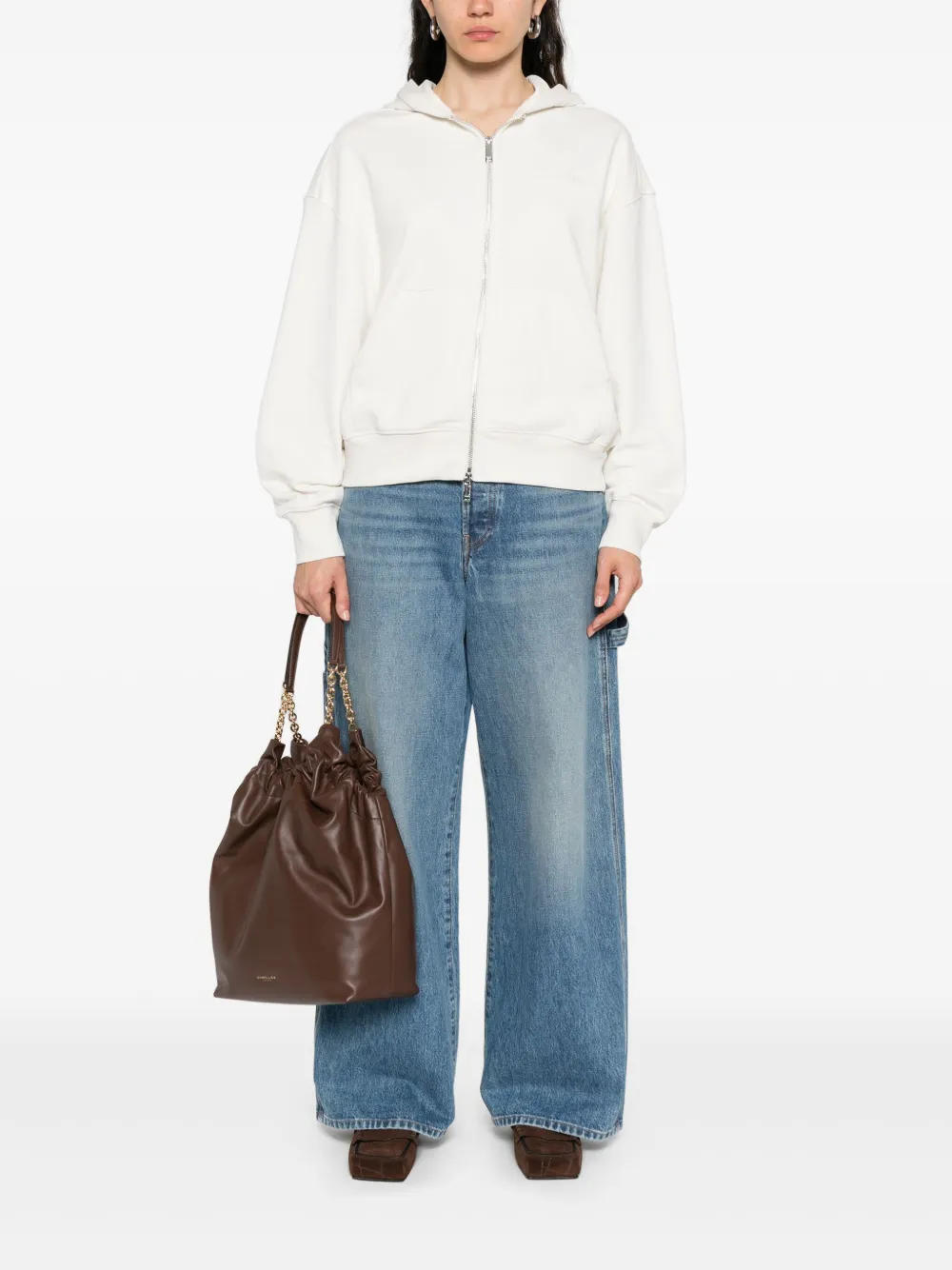 Calvin Klein cotton zip-up hoodie - Beige
