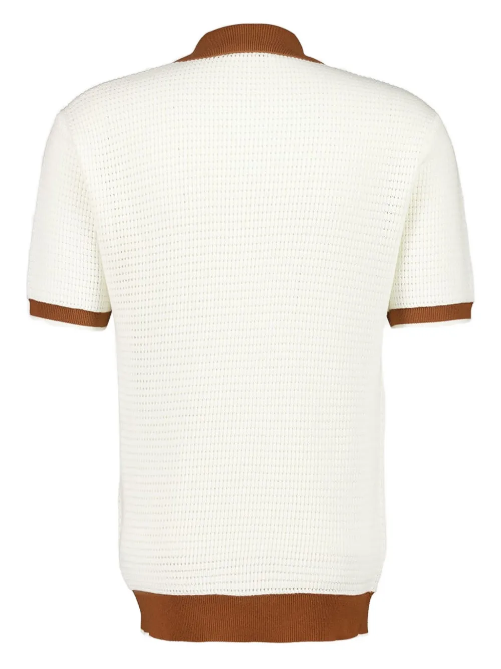 Frescobol Carioca Vidal gehaakt poloshirt met V-hals - Wit