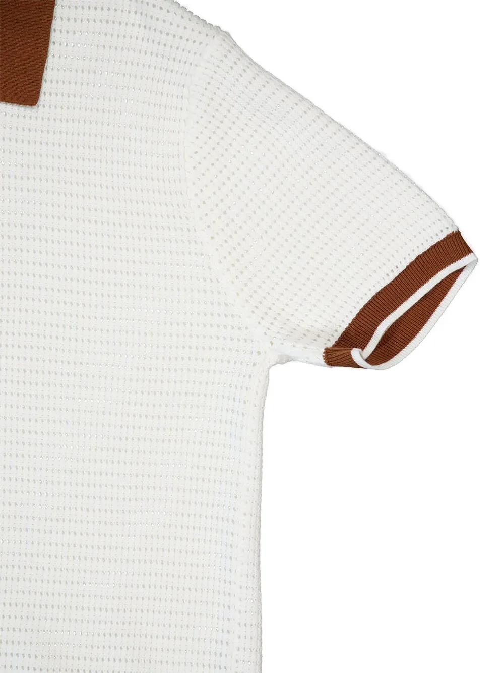 Frescobol Carioca Vidal gehaakt poloshirt met V-hals Beige