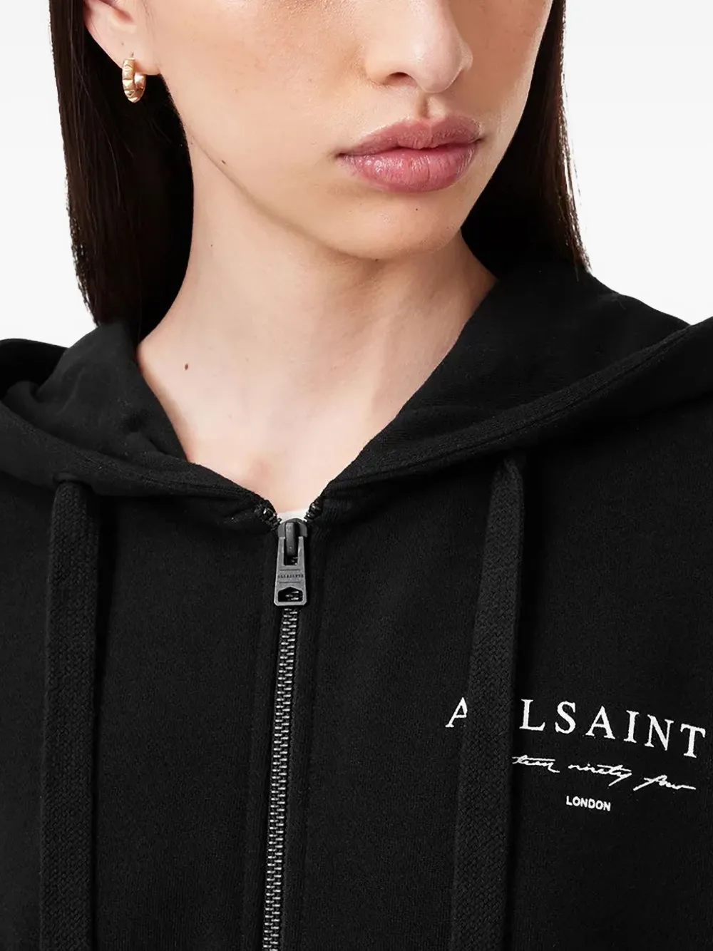 AllSaints Amphie hoodie met rits Zwart
