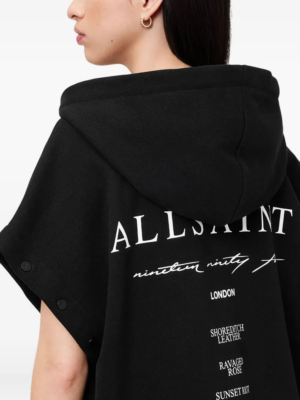 AllSaints Amphie hoodie met rits Zwart