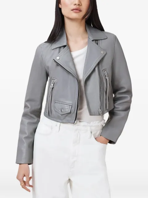 AllSaints Elora cropped zip-front leather jacket