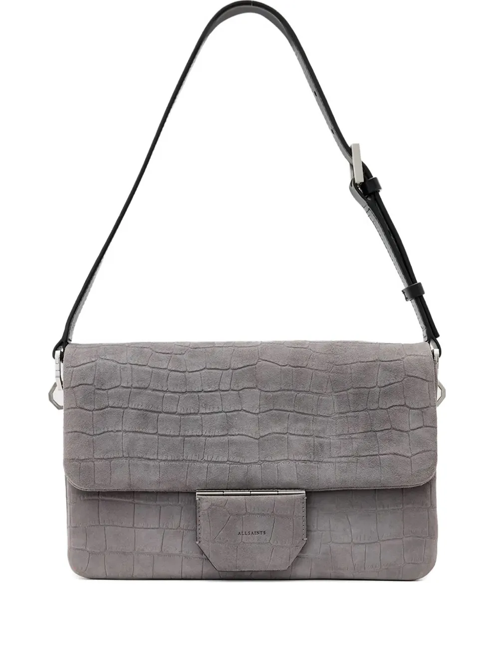 Allsaints Crocodile-embossed Flap Bag