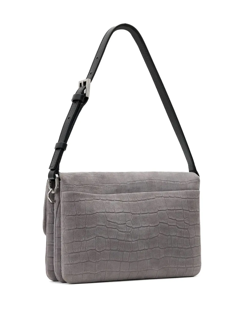 AllSaints Tas met omslag en krokodillen-reliëf Blauw