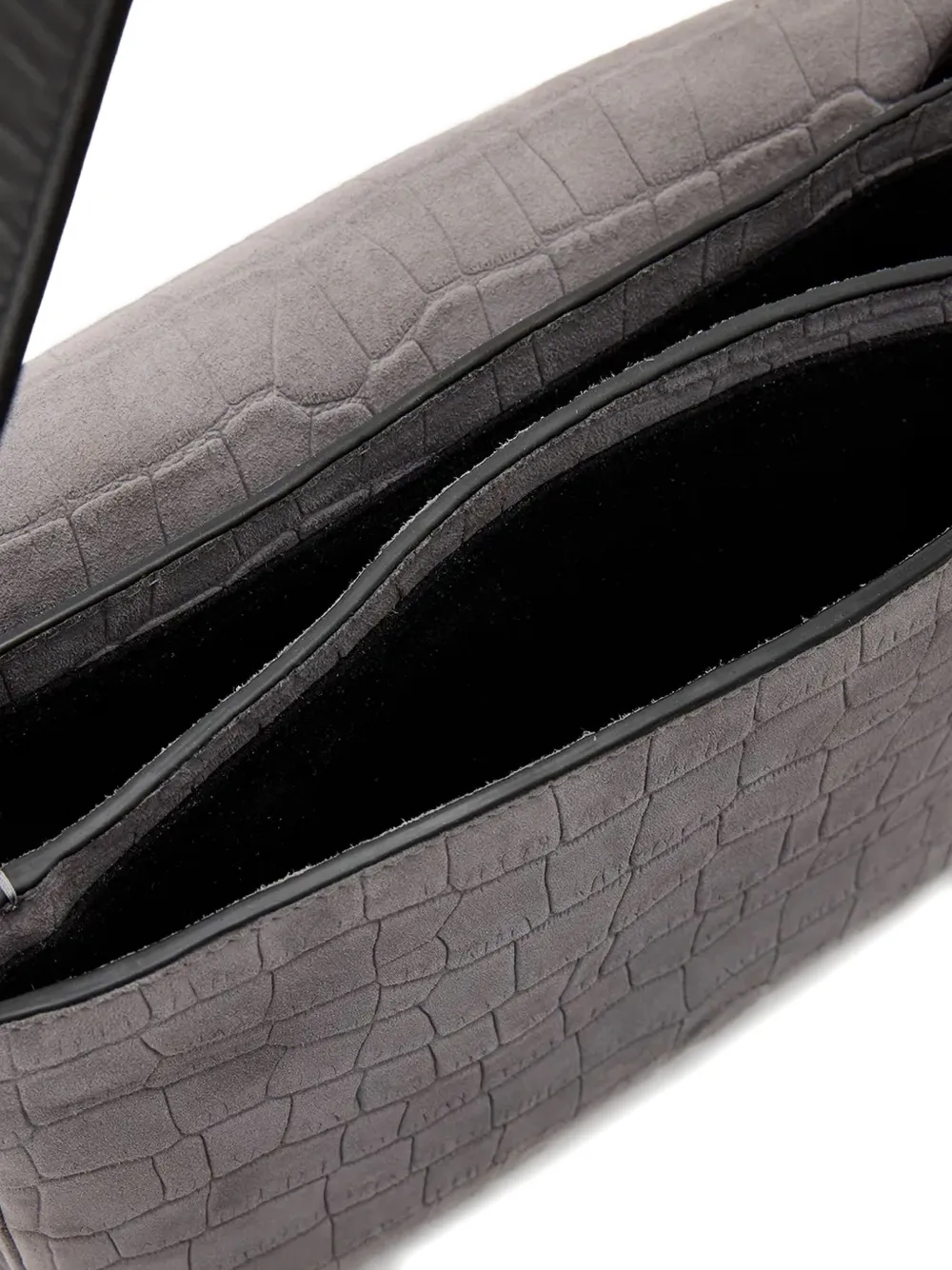 AllSaints Tas met omslag en krokodillen-reliëf Blauw