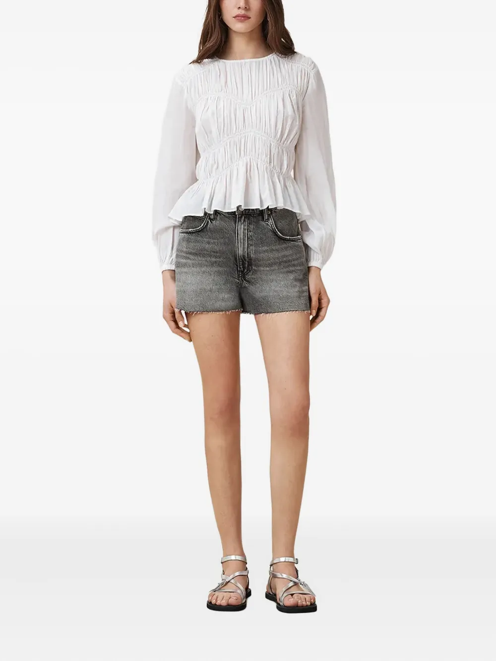 AllSaints Tate frayed-hem denim shorts | Short Shorts | Image 2