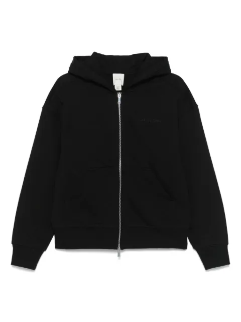 Calvin Klein logo-embroidered zip-up hoodie