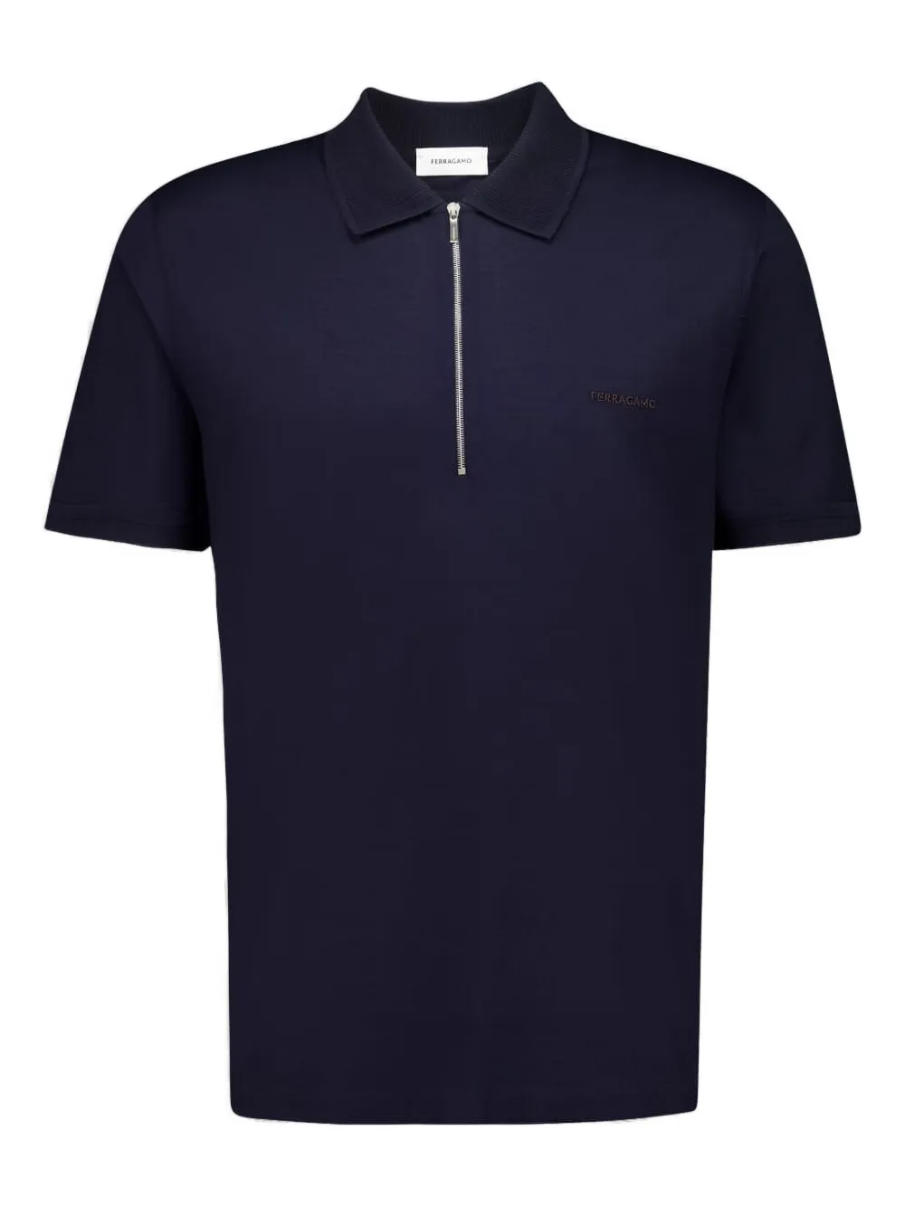 Ferragamo Poloshirt met halve rits Blauw
