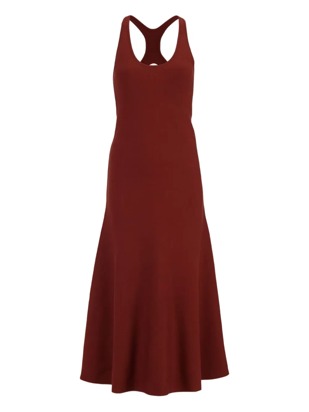racer-back silk midi dress