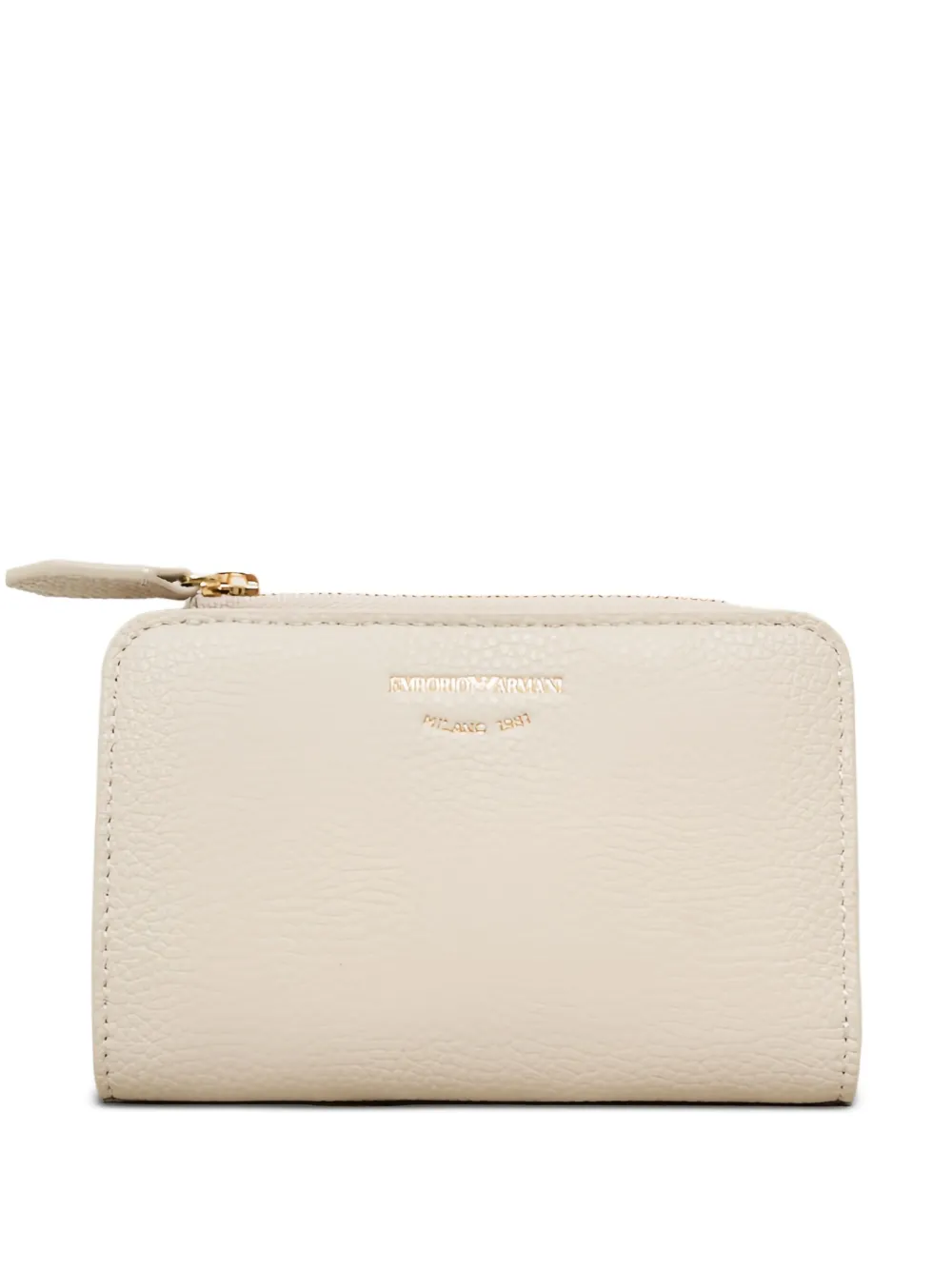 Emporio Armani zip-around leather wallet Beige