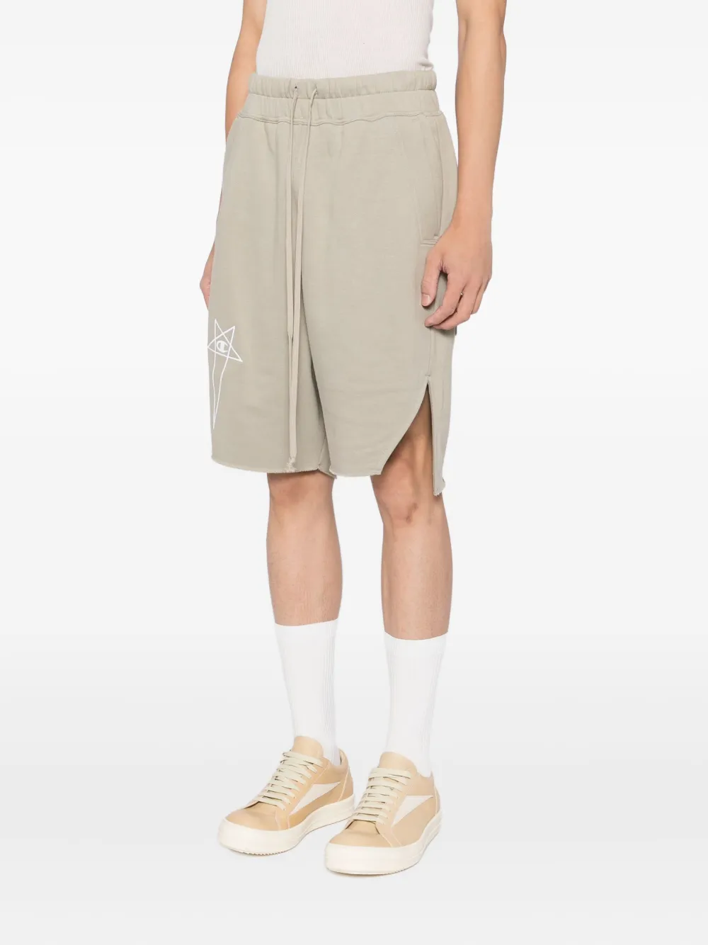 Rick Owens X Champion Shorts met elastische tailleband Beige