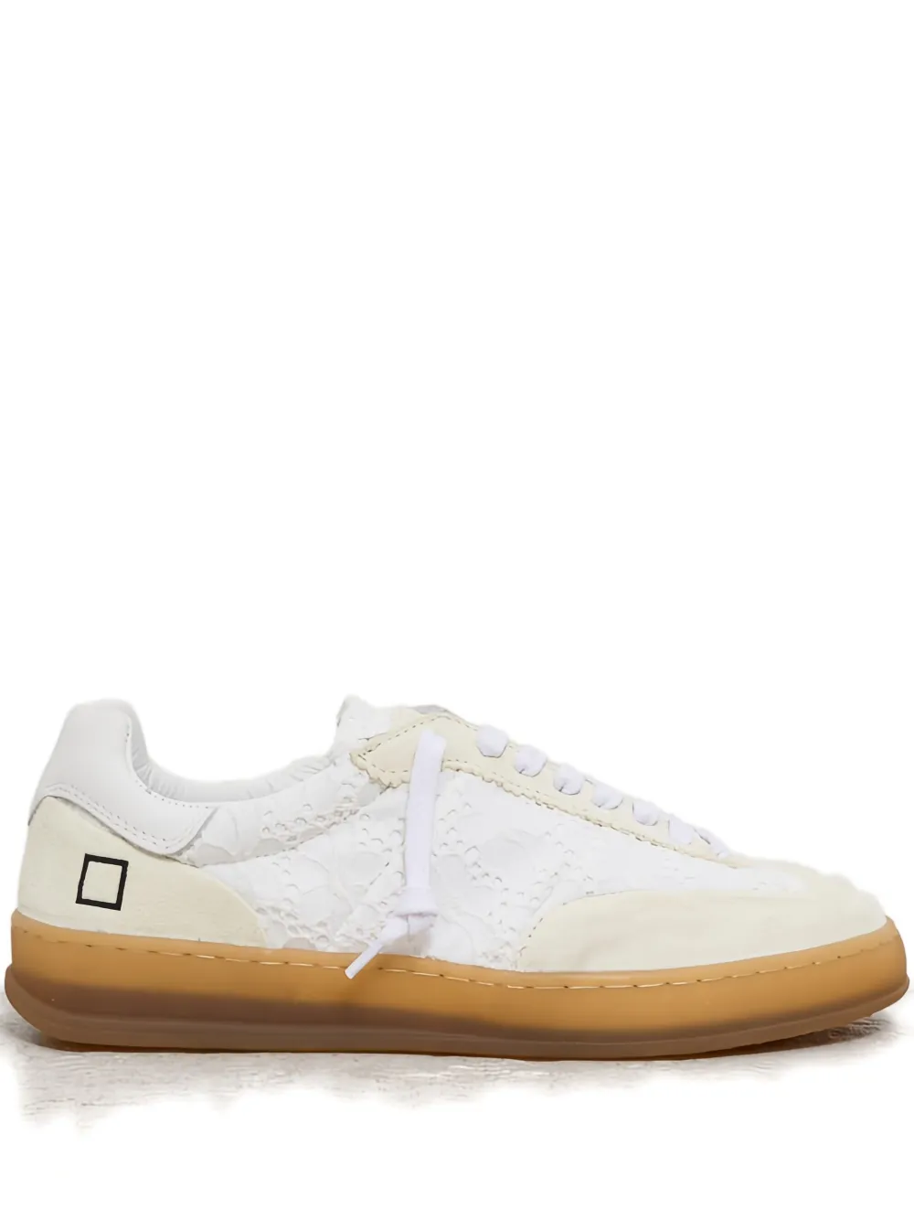 D.A.T.E. Sporty lace-panelled sneakers Neutrals