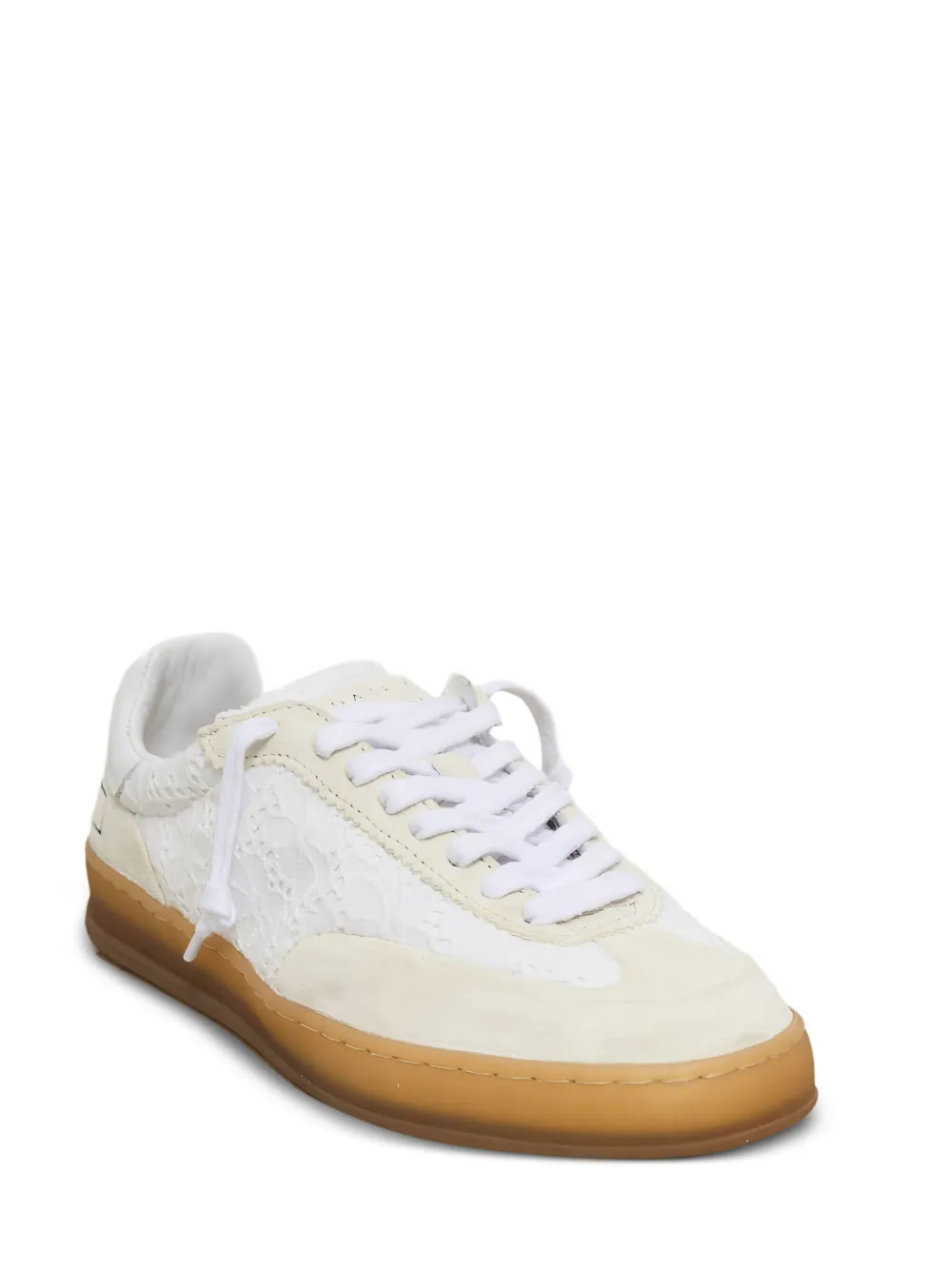D.A.T.E. Sporty lace-panelled sneakers Neutrals