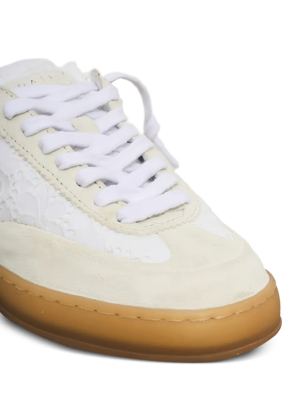 D.A.T.E. Sporty lace-panelled sneakers Neutrals