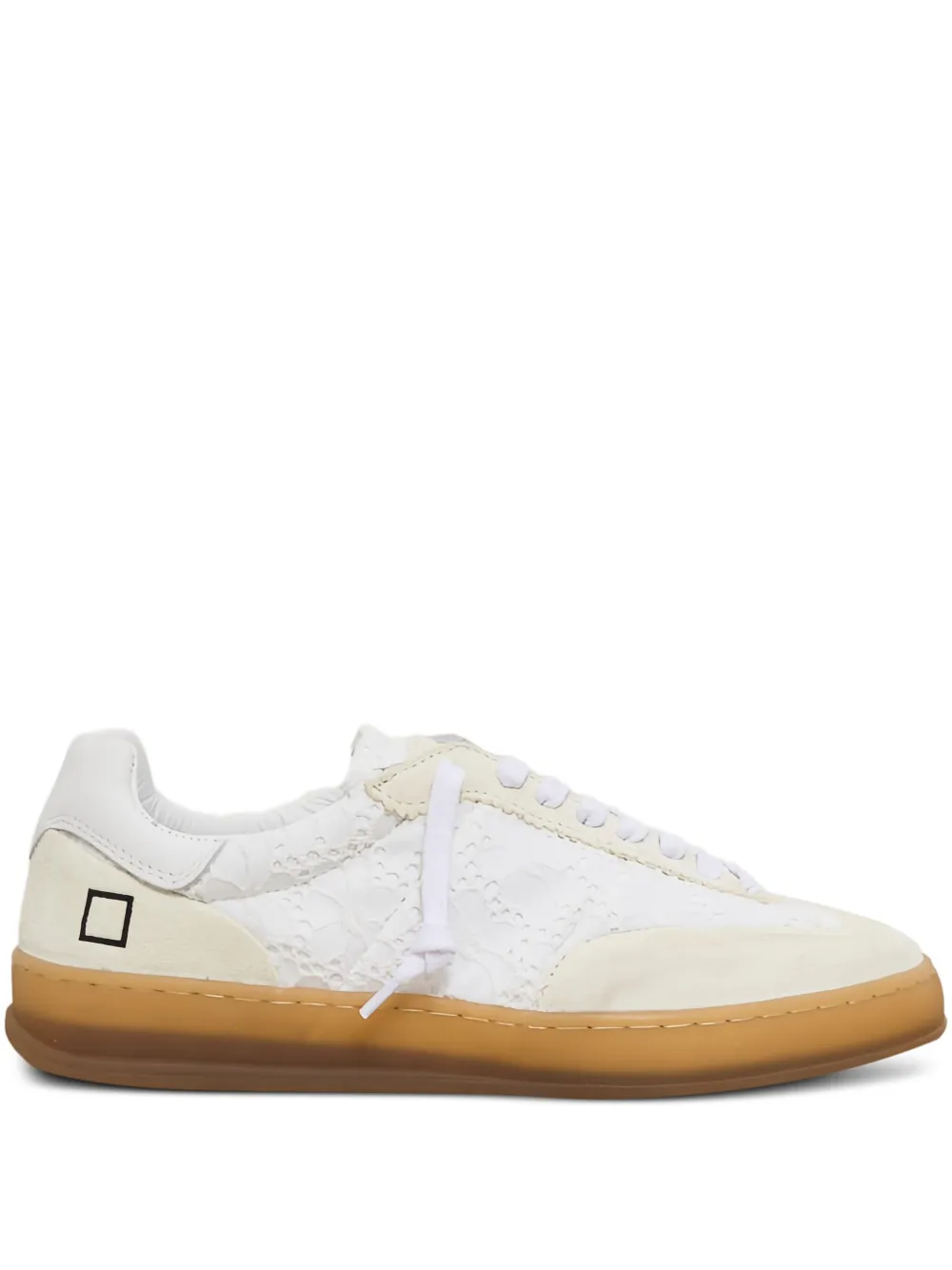 D.A.T.E. Sporty lace-panelled sneakers Neutrals