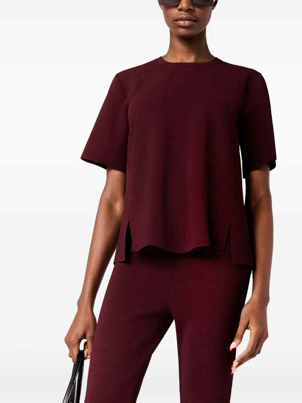 Stella McCartney Top met ronde hals en korte mouwen Rood