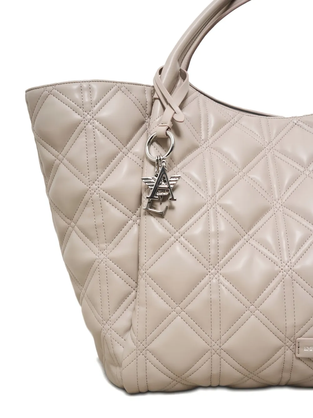 Emporio Armani Diamond-pattern Tote Bag In Neutral