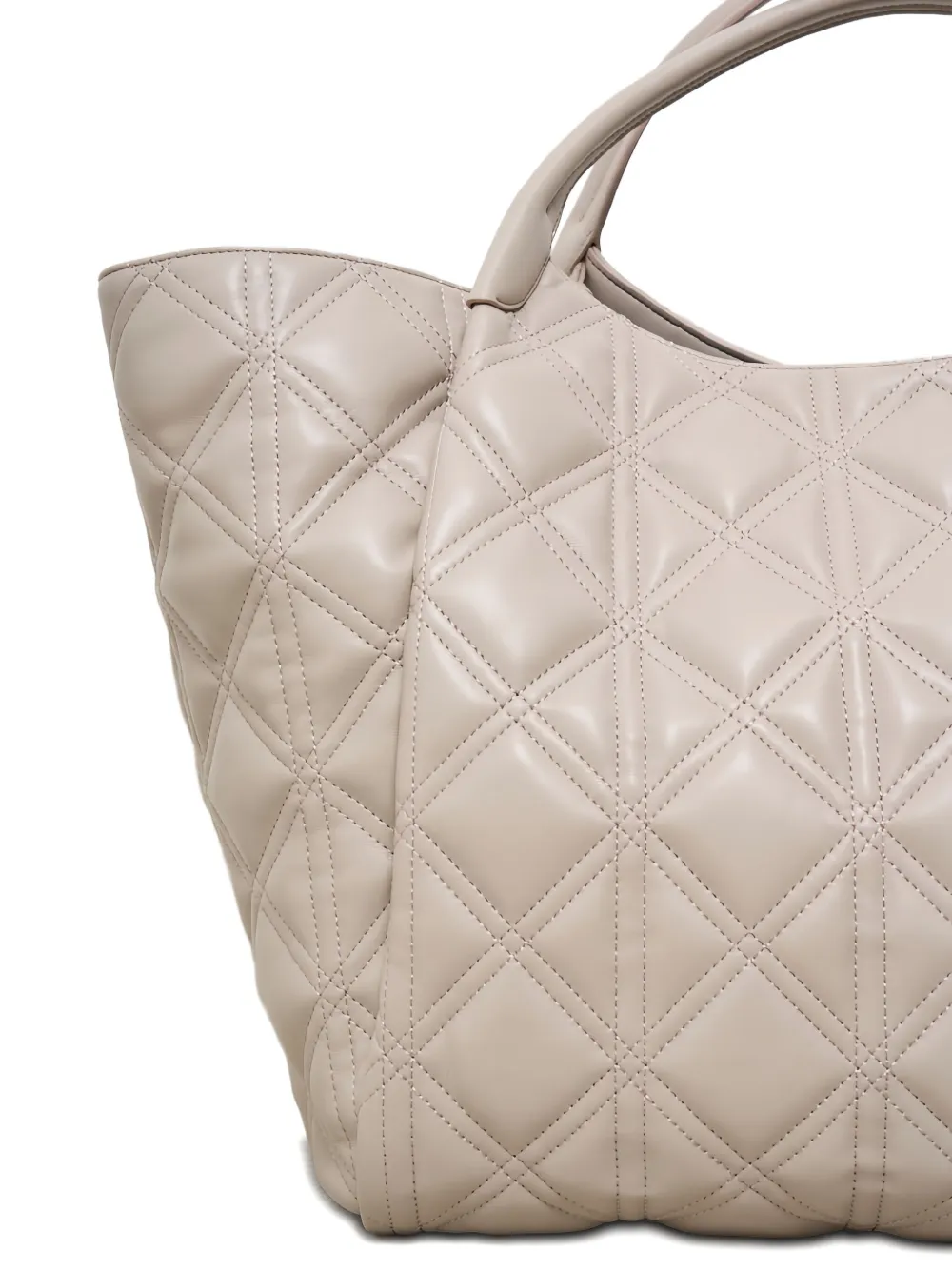 Emporio Armani Diamond-pattern Tote Bag In Neutral