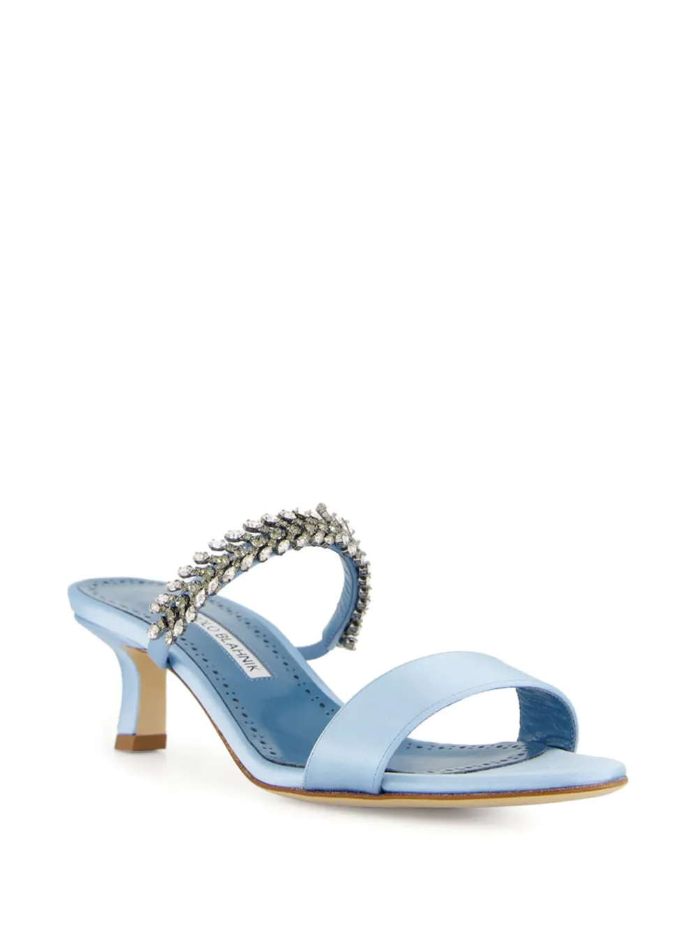 Manolo Blahnik 50mm Kifasan crystal-embellished satin sandals Blue