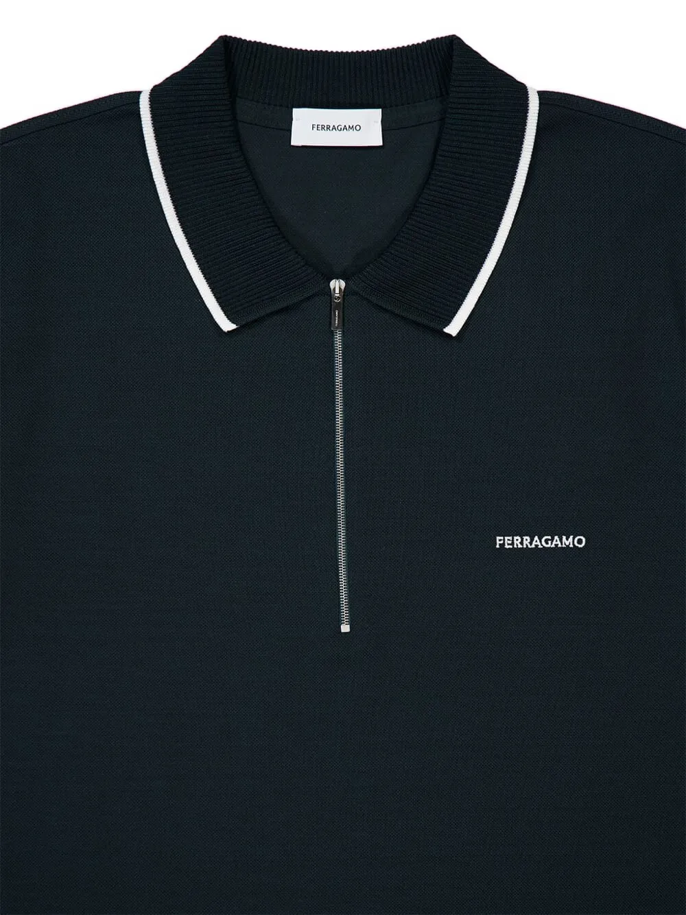 Ferragamo zip-neck piqué polo shirt Groen