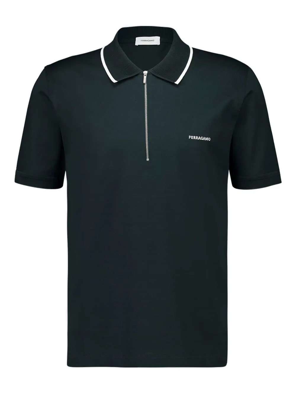 Ferragamo zip-neck piqué polo shirt Groen