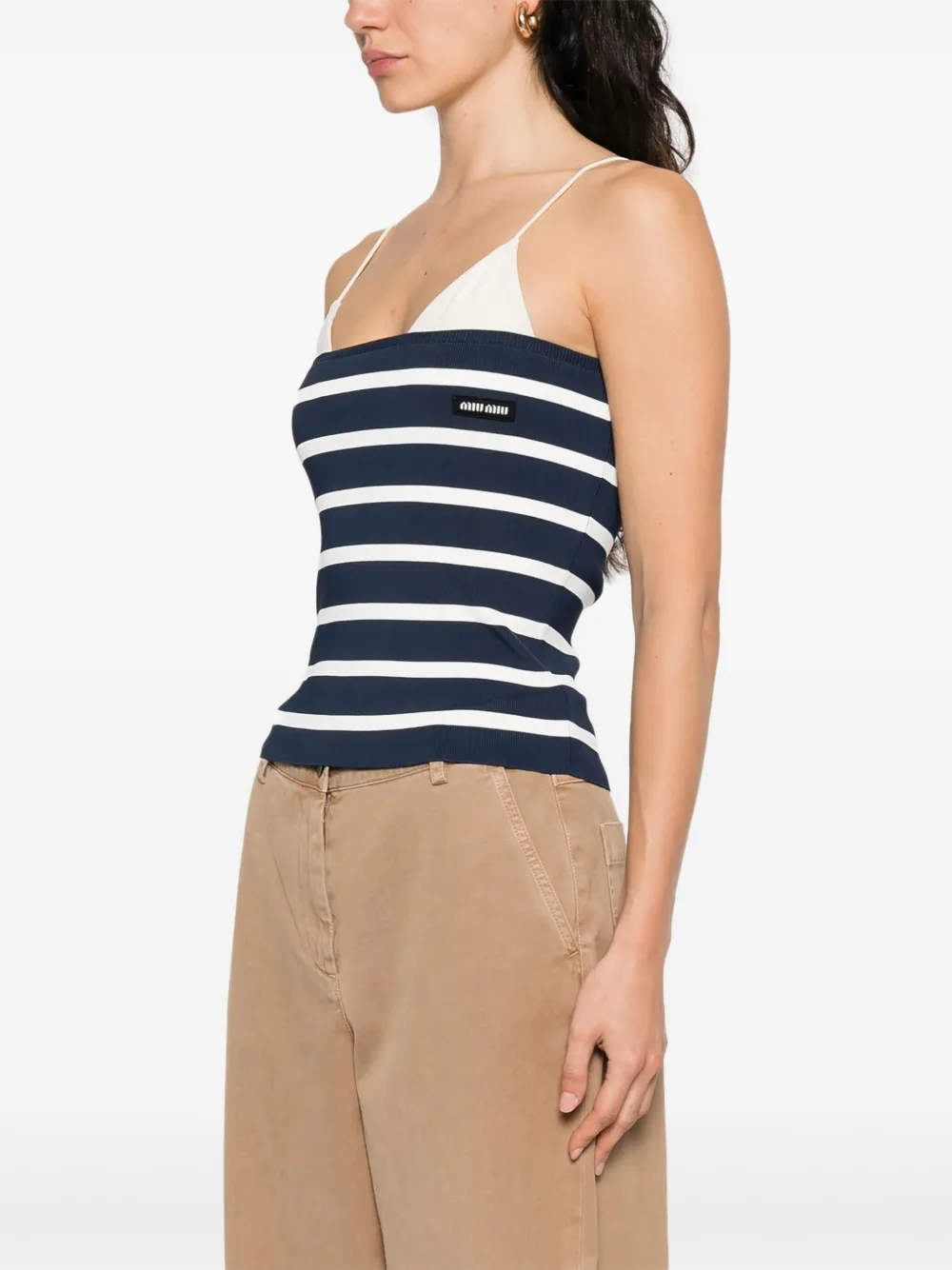 Miu Gestreepte top Blauw