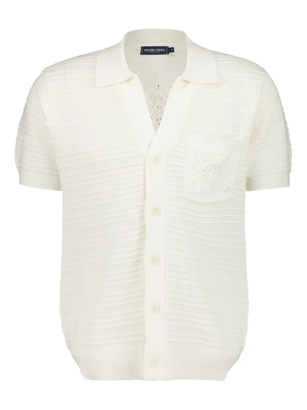 César crochet-panelled cotton cardigan