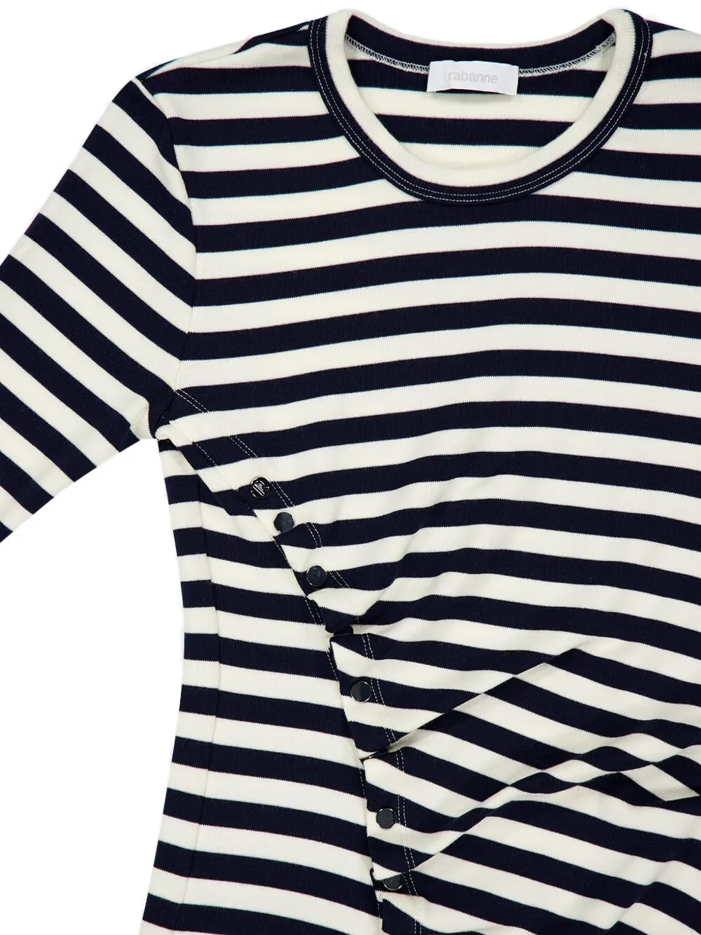 Rabanne striped button-detail top - Bianco