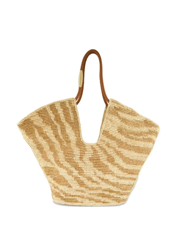 Zimmermann Zebra-print Raffia Beach Bag in Neutrals