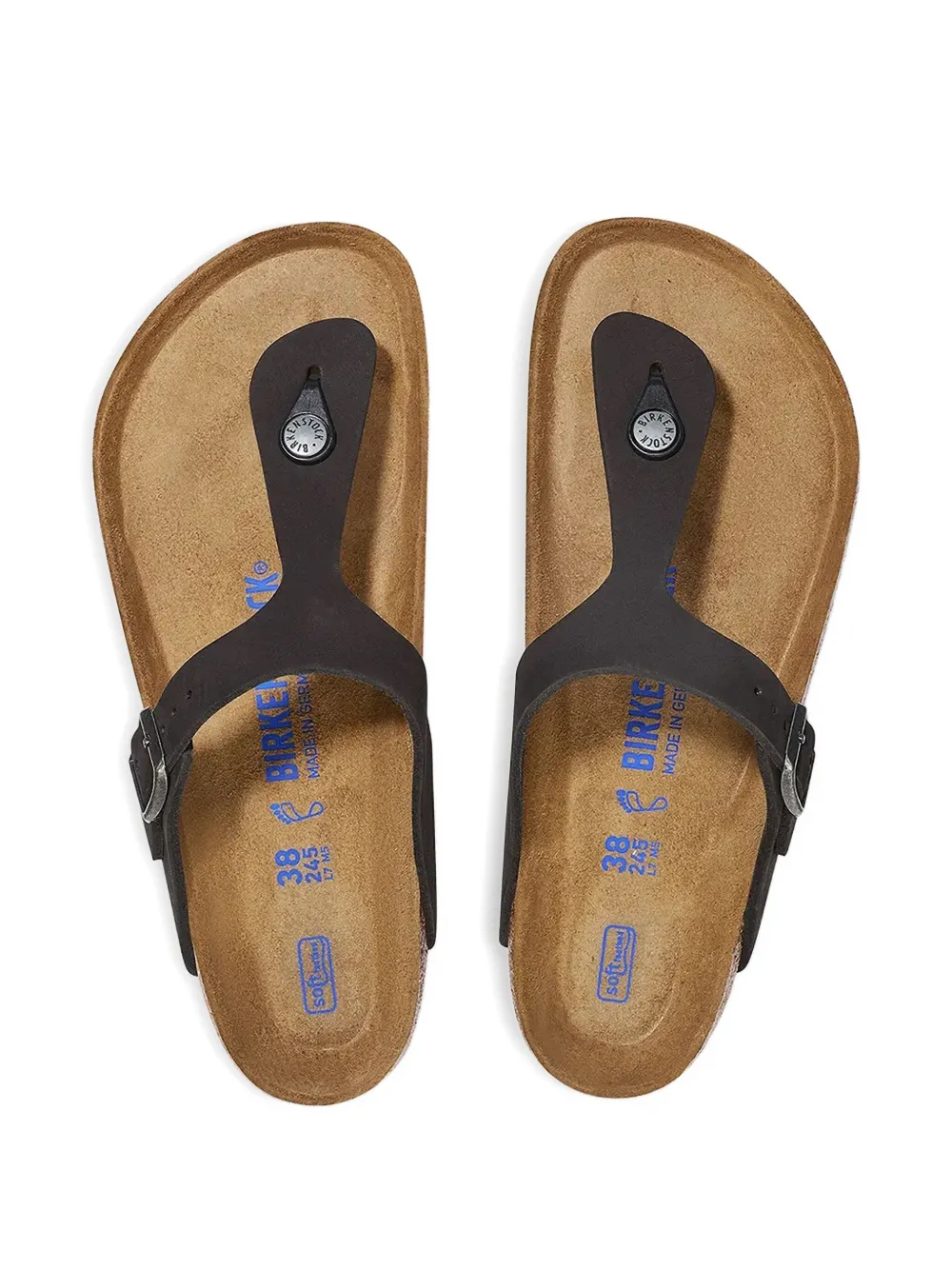 Birkenstock Gizeh buckle leather sandals Black