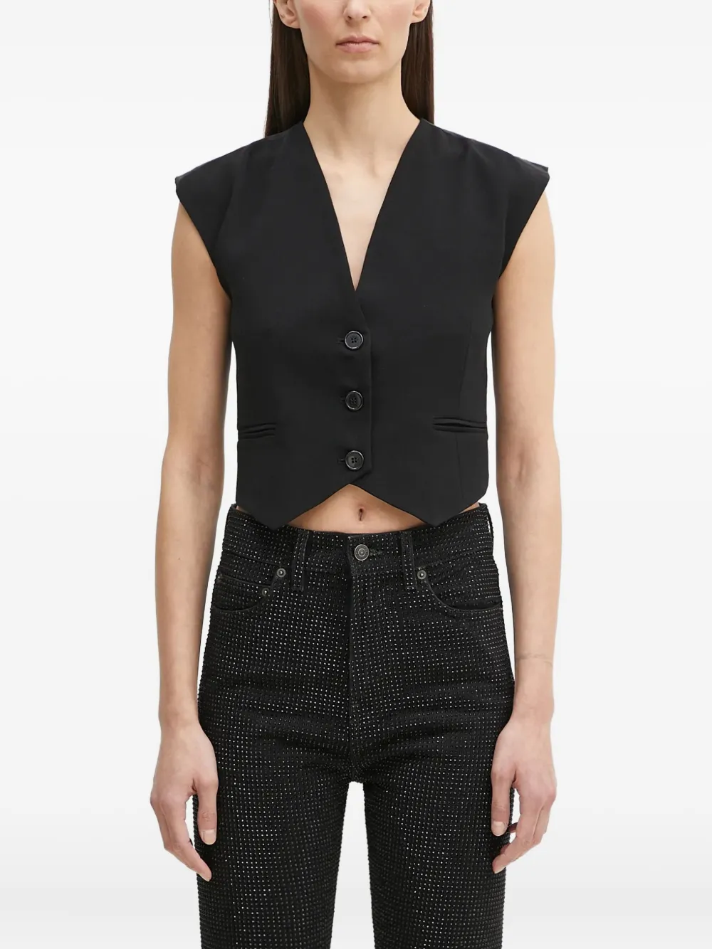 Fiorucci button-fastening sleeveless top | Black | Image 1