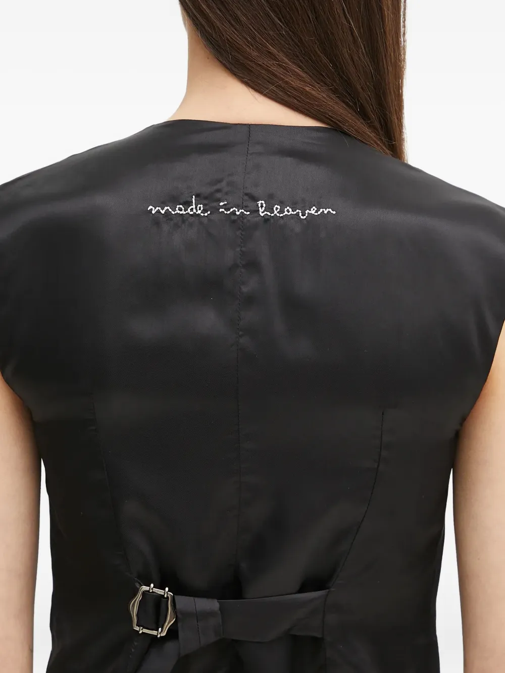 Fiorucci Mouwloze top met knoopsluiting Zwart