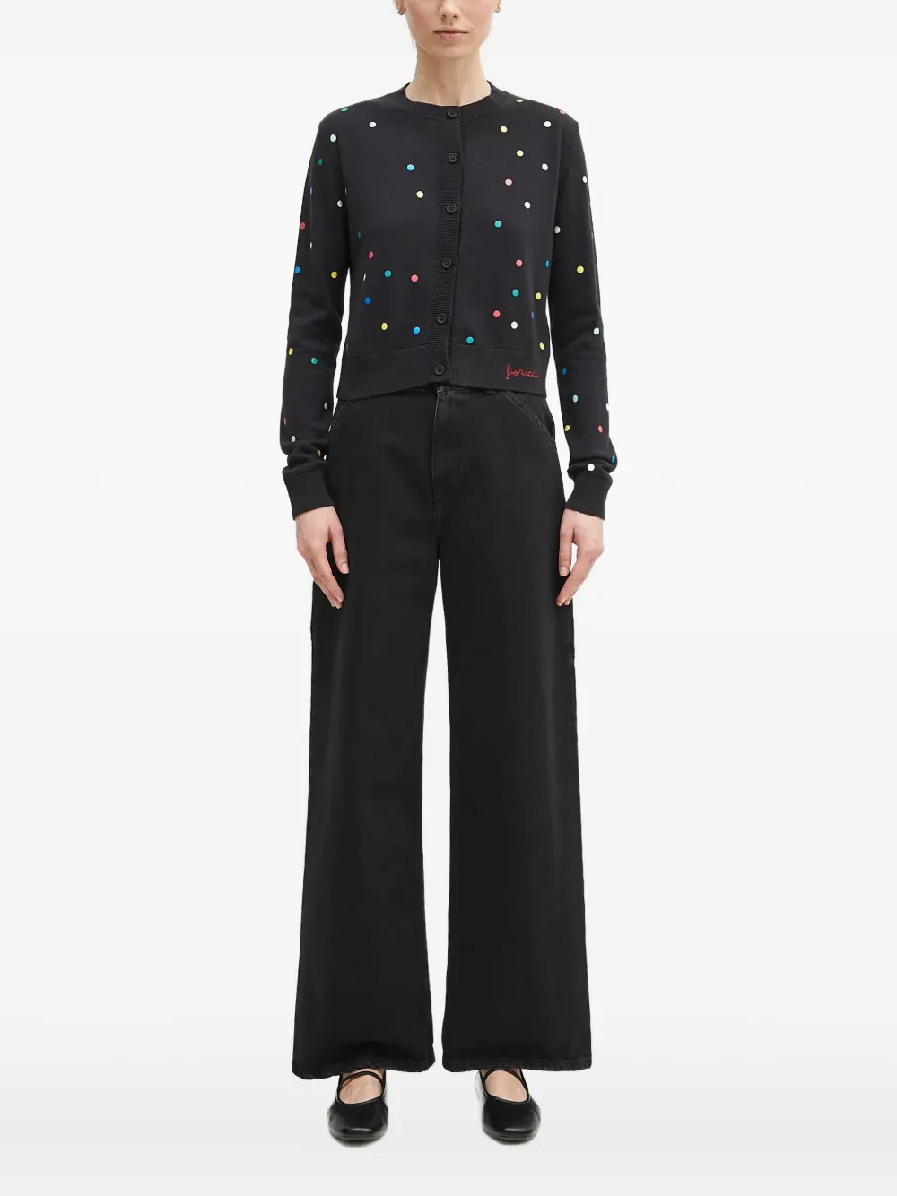 Fiorucci polka-dot button cardigan | Black | Image 1