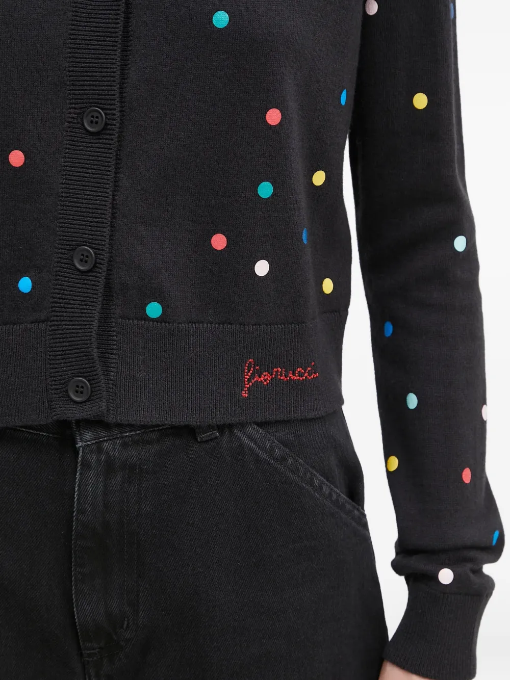 Fiorucci Polka-dot Button Cardigan