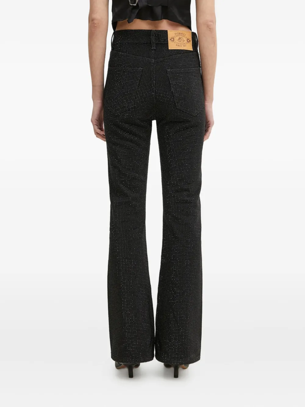 Fiorucci Flared jeans verfraaid met kristallen Zwart
