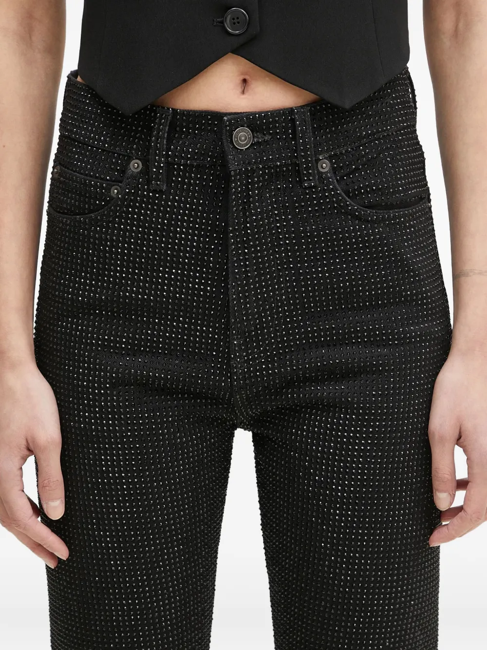 Fiorucci Flared jeans verfraaid met kristallen Zwart