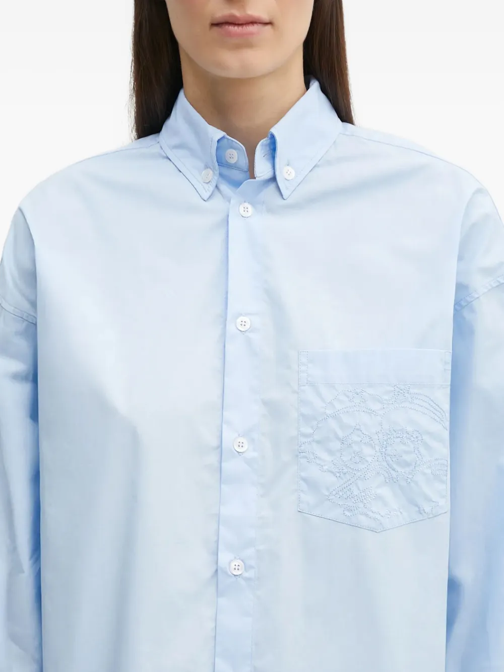 Fiorucci Shirt met geborduurde zak Blauw