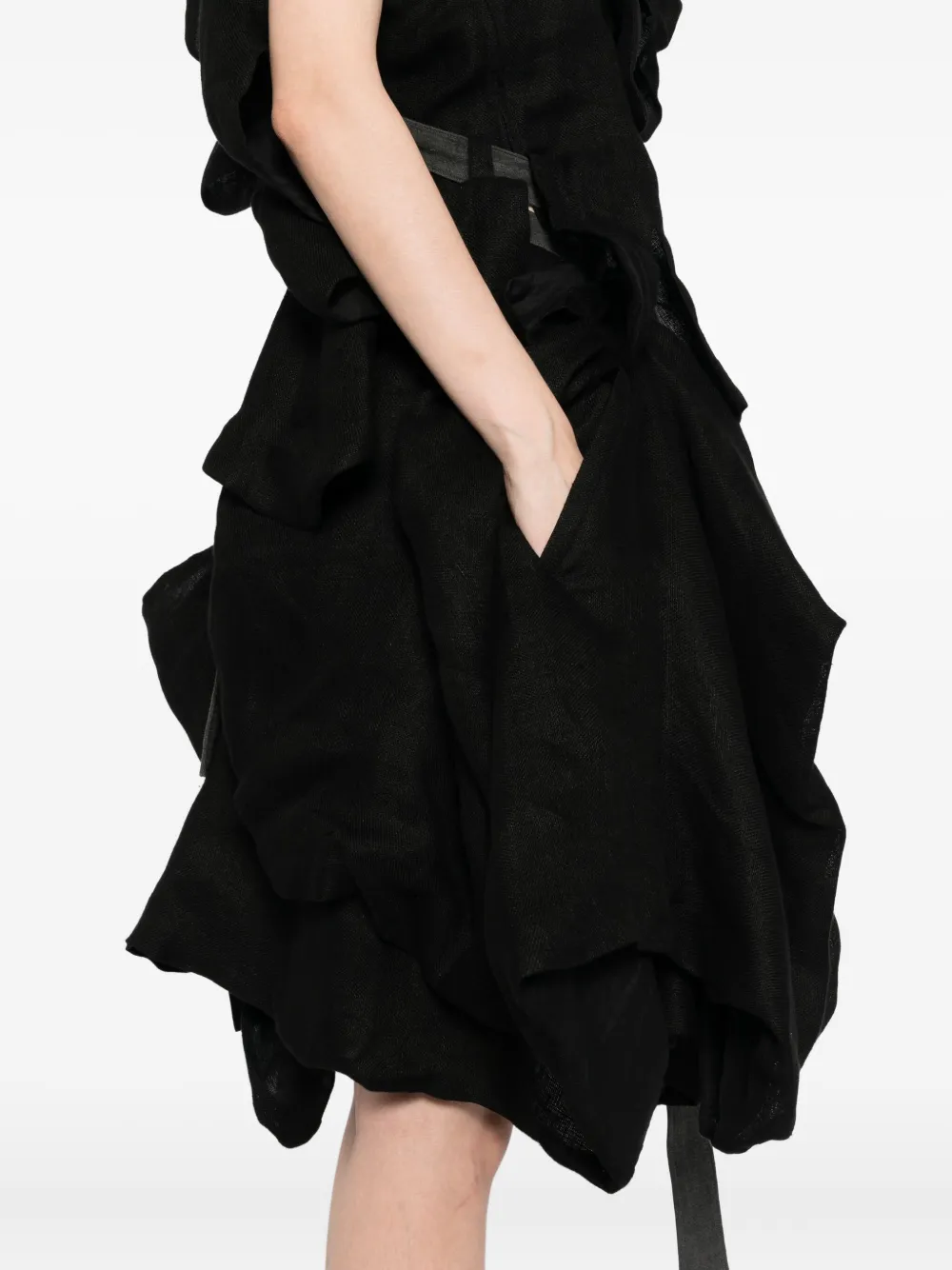 Yohji Yamamoto Gedrapeerde jurk Zwart