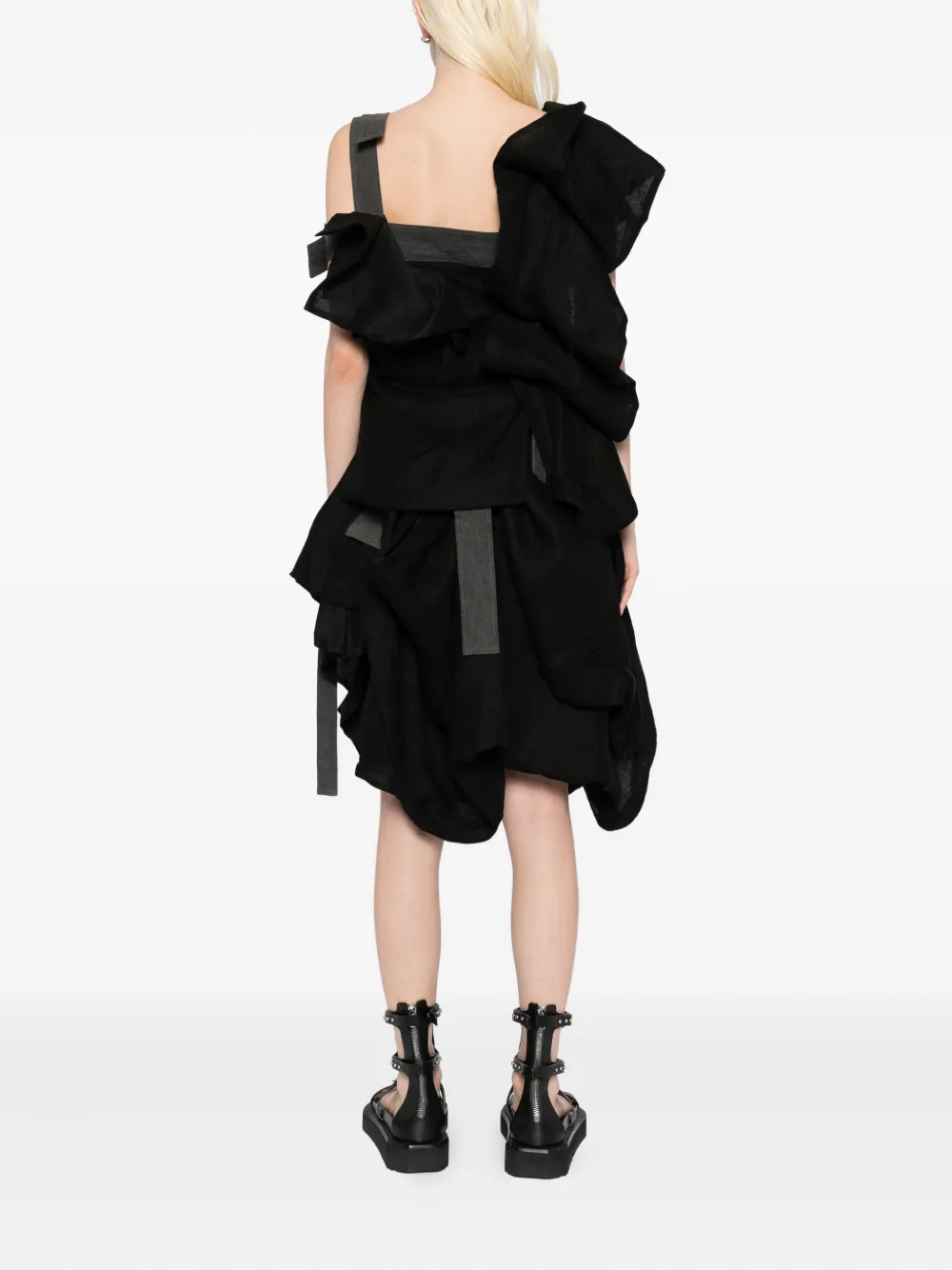 Yohji Yamamoto Gedrapeerde jurk Zwart