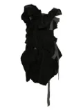 Yohji Yamamoto linen draped dress - Black