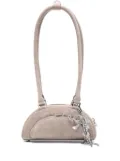 Self-Portrait suede mini bag - Grey