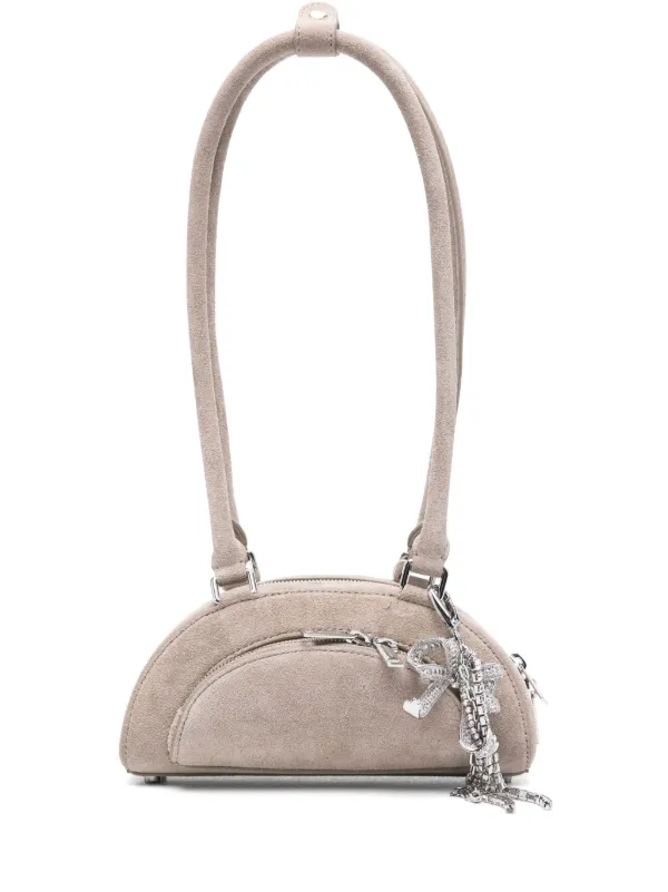 Self-Portrait Suede Mini Bag in Grey