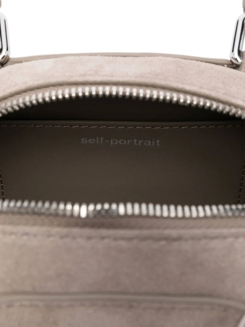 Self-Portrait suede mini bag Grijs